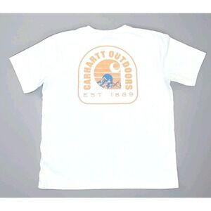 Carhartt Outdoors Graphic T Shirt Mens Large Relaxed Fit Pocket Tee White